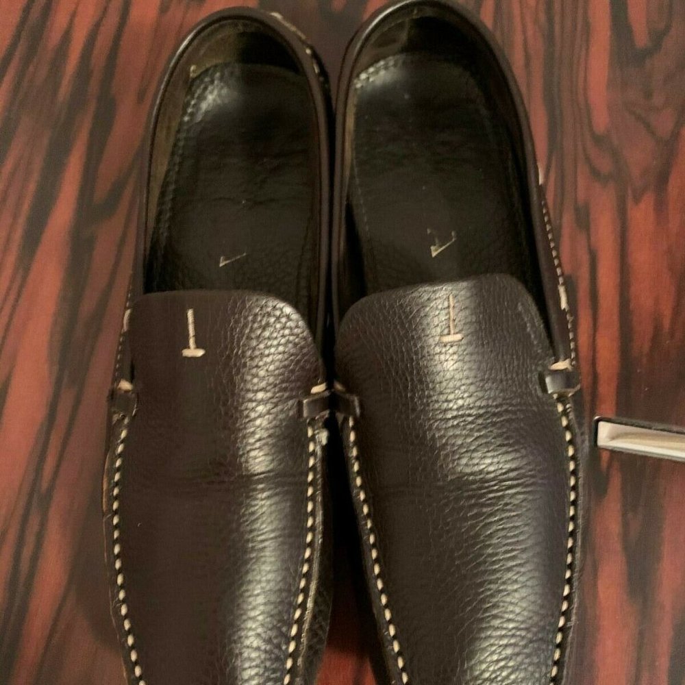 PRADA Brown Leather Moccasins SZ 6.5 - Picture 2 of 12